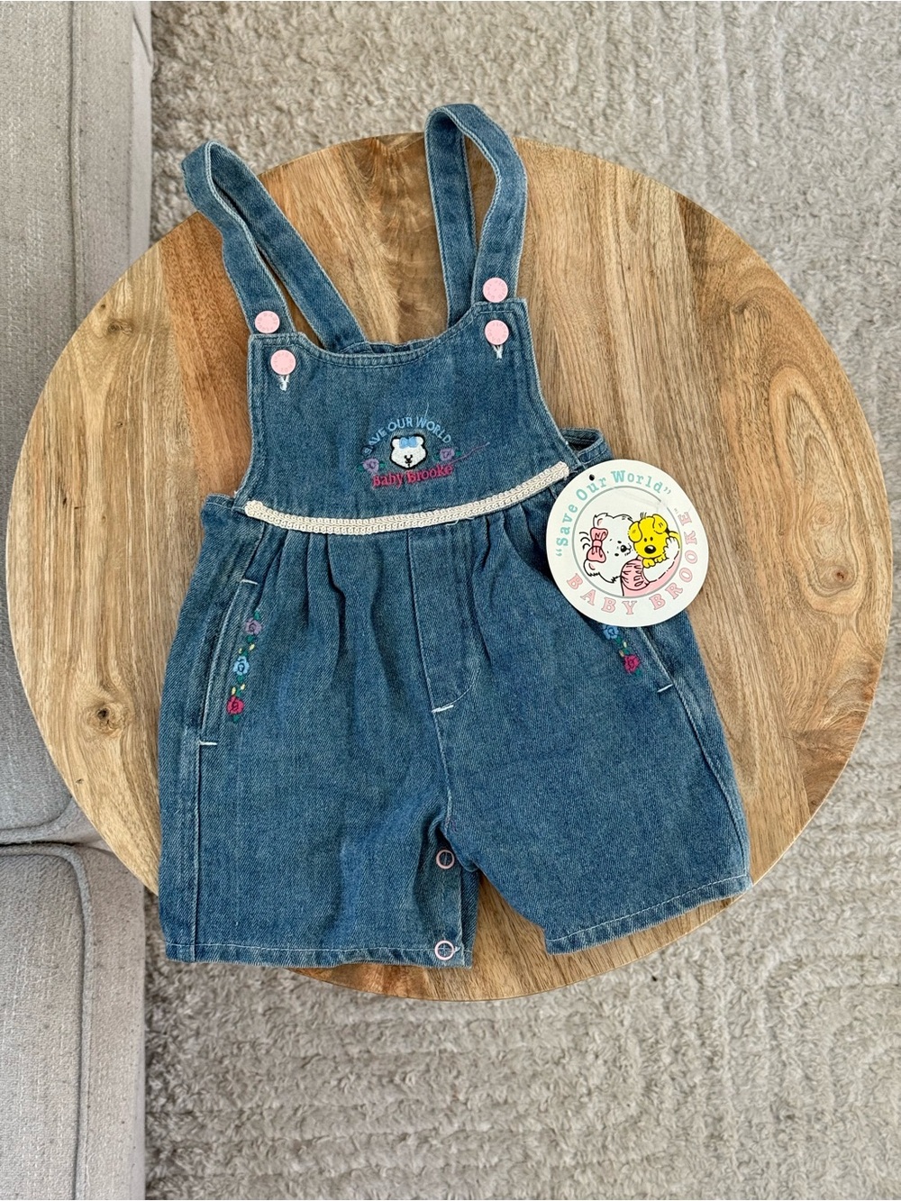 Baby Brooke “Save Our World”  Vintage Shortalls